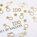 Gold Wedding Table Confetti,Glitter Paper Diamond Ring Confetti, I Do Engagement Party Table Scatter,Bachelorette Bridal Shower Party Decorations