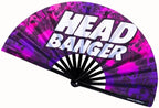 Kandies World Custom Festival Folding Hand Fan - Unique Designs, Made of Bamboo, Clacking Sound, Lightweight - Perfect Rave and Festival Accessory!