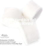 Ribbli White Chiffon Ribbon - 1.5 inch x 30 Yard Handmade Silk, Fringe Chiffon for Wedding Invitations, Gift Wrapping, Bridal Bouquets, Flower Arrangement