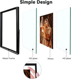 Black Floating Frame (5"x7", Vertical), For Picture 4x6, 3x5, 2x3, Tabletop Shelf Photo Frame, Classy Gift For Festival, Wedding, Home or Office Décor