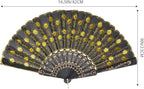 QIRMIZI 10 Pack Fabric Folding Handheld Fans, Perfect for Weddings, Parties, and Dancing,Yellow