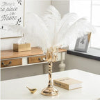 YAKRUNA 30PCS White Ostrich Feathers for Centerpieces for Wedding Birthday Gatsby Party, 12-14 Inches Bulk Decorative Plumes for Vase & Table & Christmas Tree Decor (30-35cm, White)