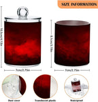 Gredecor 2 Pack Qtip Holder Clear Red Apothecary Jars with Lids Plastic Acrylic Bathroom Jars Vanity Countertop Canister Storage Organizer for Cotton Ball,Swabs,Pads,Floss