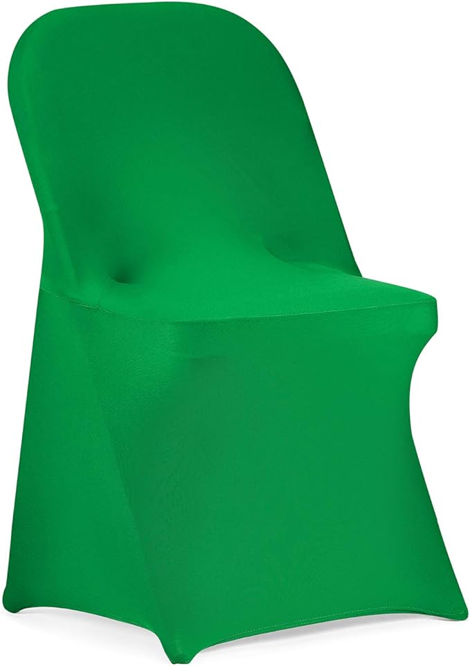 Peomeise Stretch Spandex Folding Chair Cover for Wedding Party Dining Banquet Event (Emerald,25pcs)