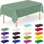 QZYL 12 Pcs Rectangle Tablecloth, 54 X 108 Inches Plastic Table Cover, Sagegreen Disposable Table Cloth Party Decorations, Robust Table Cover Birthday Party, Baptism Decorations and Home Essentials
