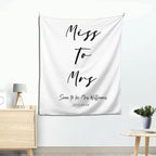 Miss to Mrs Backdrop, Custom Tapestry with Names and Date, Personalized Calligraphy Banner for Bridal Brunch, Shower, Engagement, Bachelorette Party - Reception Backdrop Future