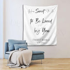 How Sweet It is to Be Loved by You Backdrop, Custom Tapestry with Names and Date, Rustic Wedding Sign, Personalized Calligraphy Wedding Banner for Ceremony, Wedding Arch, Wedding Reception Backdrop
