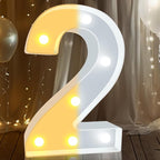 Pooqla LED Light Up Numbers, Warm White and Cool White Decorative Lighted Marquee Numbers, Light Up Numbers for Boys Girls Party, Wedding, Bar, Night Light, Room Decor, Birthday Decoration, Number 2