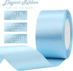 Sky Blue Solid Satin Ribbon 2 Inch 25 Yards Solid Polyester Fabric Ribbon for Gift Wrapping Wedding Christmas Baby Shower Birthday Party Decoration Handmade Immortal Flower Craft