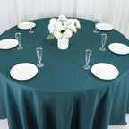 Efavormart Round Tablecloth, 120 Inch Stain & Wrinkle Resistant Washable Table Cloth, Decorative Polyester Fabric Table Cover for Banquet, Wedding, Dining - Peacock Teal