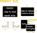 20 Pack Mini Chalkboard Signs with Easel Stand, Reusable Wooden Food Labels for Party Buffet, Blackboard Labels for Wedding, Table Numbers, Name Tags Place Cards (5 Markers and 20 Stickers Included)