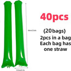 40pcs Round headTeam Spirit Boom Sticks Thunder Sticks Cheering Sticks Team Spirit Plastic Cheerleading Spirit Stick Clapper Inflatable Noise Maker Sports Supply (Green)