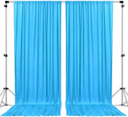 AK TRADING CO. 10 feet x 8 feet IFR Polyester Backdrop Drapes Curtains Panels with Rod Pockets - Wedding Ceremony Party Home Window Decorations - Turquoise