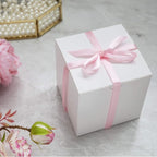 GEFTOL Small White Gift Box - 50 Pack, 4x4x4 inches, Fold & Assemble Paper Box for Bridesmaids, Proposals, Birthdays, Christmas (White)