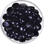 KINGOU Flat Glass Gems/Marbles/Stones/Beads for Vase Filler, Table Scatter, Games - 1 Lbs (17-19mm, Approx. 3/4") - Black