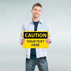 Custom OSHA Style Caution Sign 12" x 18" Adhesive Vinyl Sign, Customizable "Your Text Here", by AccuformNMC Made in USA