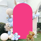 Hot Pink 7.2ft Arch Backdrop Cover - Round Top Chiara Double Sided for Wedding, Baby Shower, Birthday Party - Balloon Arch Spandex Decorations