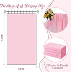 SiinvdaBZX 2 Panels Wedding Arch Draping Fabric 30" x 20Ft Pink Sheer Chiffon Fabric Outdoor Extra Long Decorative Drapery Fabric for Party Ceremony Ceiling Curtain Backdrop