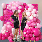 12PCS Fuchsia Shimmer Wall Backdrop, Laser Square Sequin Photo Backdrops Panel, Glitter Wall Background for Birthdays, Weddings, Christmas, Engagements, Disco Bachelorette Party Decoration (3FTx4FT)