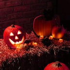 BEICHI 24 Pack Halloween Tea Lights, Realistic Orange Tea Candles, Battery Operated Flameless Tealights for Halloween, Fall Decorations
