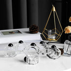 Crystal Napkin Rings Holder Silver Diamond Napkin Rings Pack of 6 Pieces,Hotel Restaurant Wedding Party Holiday Banquet Dining Table Decor