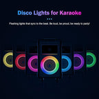 JYX Karaoke Machine with 2 Wireless Mics, 10" Woofer 500W Peak Power Big Portable Bluetooth Speaker with Bass/Treble Adjustment, PA System with Remote Control, LED Lights, Rolling Wheels and Trolley