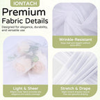 Wedding Arch Draping Fabric 29" x 19Ft Sheer Drapes for Backdrop Wedding Ceremony Reception Ceiling Decor Curtain Baby Bridal Shower Decoration (White, 1 Panel)