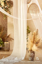 Ling's moment Wedding Arch Draping Fabric 2 Panels 32Ft x 30" Wrinkle-Free Wedding Arch Drapes Chiffon Fabric, White Curtain for Wedding Ceremony Reception Background Party Home Garden Decorations