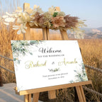 Welcome To Our Wedding Sign, Wedding Yard Signs, Welcome Sign For Wedding Entrance, Rustic Wedding Decorations For Ceremony, Greenery Theme Wedding Sign Decoration