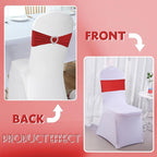 100PCS Spandex Chair Sashes Bows Stretch ChairCover Band,Elastic Chair Ties for Wedding Party Birthday Reception Banquet Decoration(Burgundy)