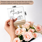 Wedding Guest Book Desk Decor, Acrylic Wedding Signs, Guest Book WeddingReception, WeddingDecor, Photo GuestBook Acrylic Plaque Sign with Wood Stand for WeddingReception Table Decor