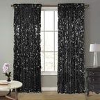18MM Black Big Sequin Payatte Backdrop Curtains 4.5FTX9FT 2 Panels-Black Drapes Curtains for Thanksgiving Christmas Home Party Supplies