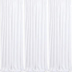 Sparkly Backdrop White Photo Backdground Curtain 3 Pack 2x8ft Sequin Fabric for Birthday Wedding Baby Shower Christmas Party Decorations