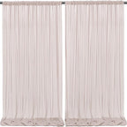 PARTISKY 10ftx10ft Taupe Chiffon Sheer Backdrop Curtains, Wrinkle-Free Wedding Backdrop Drapes for Birthday Party Ceremony Arch Stage Decor Background for Photography 5ft x 10ft,2 Panels