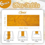 6 Pack Gold Cheesecloth Table Runner 10ft Boho Gauze Fabric Cheese Cloth Table Runner 35 x 120 Inch Rustic Sheer Runner for Romantic Wedding Decor Baby Shower Party Table Centerpiece Decoration