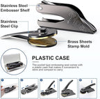 Book Embosser Personalized Custom Embosser Stamp Your Own Text or Logo Design for Books Business Cards Paper Documents Notebooks etc.
