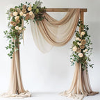 Wokceer Wedding Arch Draping Fabric Nude 28.7" x 20FT Sheer Drapes Backdrop for Ceremony, Birthday Party, Bridal Shower Decoration