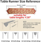 Luxury Vintage Table Runner 48 inches Long Embroidery Jacquard Fabric with Multi-Tassels Table Runners for Dining Room Dresser Wedding Christmas Thanksgiving Party Decorations (Red, 12X48inch)