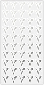50 Wedding Meal Stickers - Food Identifier & Menu Choice Place Cards for Party Seating - Meal Option Indicator (Silver, Vegan)