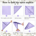 Bailarina 80 Pack Lavender Satin Napkins,17x17 Inches Wedding Napkins Square Soft Silky Table Napkins Bulk Decorative Elegant Cloth Napkin for Party Decoration, Banquet,Wedding,Graduation