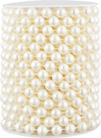 33 Feet Faux Pearl Beads Garland 10mm Craft String Pearls for Wedding Centerpiece Christmas Tree and Flowers Decoration DIY(Ivory)