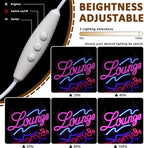 Lounge Neon Sign for Wall Decor, 16.54" x 6.69" Rest Led Signs for Room, USB Dimmable Neon Lights for Lounge Room Bar Hotel Cafe Nightclub VIP Room Man Cave Home Bedroom Decoration