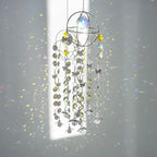 Garden Suncatcher Crystal Pendant Round Shaped Glass Prisms Beads Chain Hanging Angel Ornament Rainbow Maker Aura Prism Glass Crystal Sun Catchers