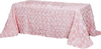 Efavormart 90"x132" Wholesale Rectangle Table Cover Blush Grandiose Rosette 3D Satin Tablecloth for Wedding Party Event