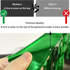 Thick 10 feet by 15 inches Green Foil Fringe Garland - Pack of 3 | Shiny Metallic Tassle Banner for Car Parade Floats, Wedding, Birthday | Wall Hanging Fringe Garland Banner (Green)