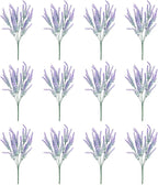 Juvale 12 Bundles Lavender Artificial Flower Stems - 2" D x 3" W x 14" H - Purple - Weather Resistant Artificial Flowers for Outdoors & Wedding Centerpieces & Door Wreaths
