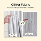 Silver Glitter Backdrop Curtain for Parties Wedding,10Ft x 10Ft Satin Shimmer Photo Backdrop,Non-Wrinkle Sparkle Drapes for Backdrop,Back Drop for Photography, Birthdays,Weddings,Prom
