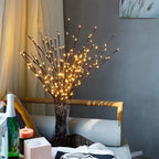 Lxcom Lighting LED Branch Lights 3 Pack 20 LEDs Decorative Branches Battery Operated with Timer Brown Willow Twig Lighted Branches Warm White Artificial Twig Lights for Home Party Wedding Decoration
