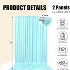 10ft x 10ft Lake Blue Backdrop Curtains for Parties, Fabric Satin Background Curtain with Rod Pockets for Weddings, Birthday, Baby Shower, Photography, Graduation Party Backdrop Drapes, 2 Panels