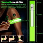 LED Armband for Running(2 Pack),Light Up Arm Bands for Night Walking Running,Rechargeable Lights for Runners,High Visibility Reflective Running Gear Adjustable Light Up Wristbands